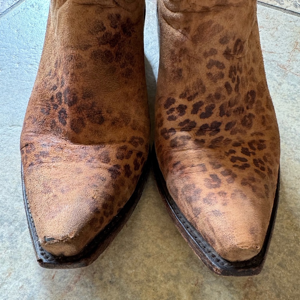 Old Gringo Brown Ocre Leopardito Western Snip Toe Cowgirl Boots For Women’s 7.5B - Picture 5 of 10